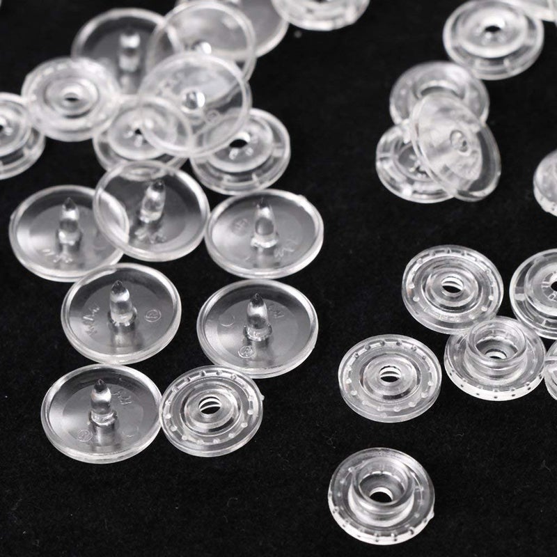 BetterJonny 200 Sets Clear Snaps for KAM, Size 20 T5 Resin Plastic Snaps Buttons Fasteners - Image 4
